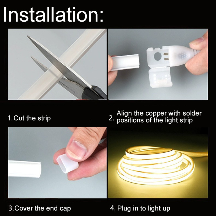 32.8-164ft 3000K 4000K 6000K COB AC LED Strip Lights 320Chips/m 32.8-164ft 3000K 4000K 6000K COB AC LED Strip Lights 320Chips/m